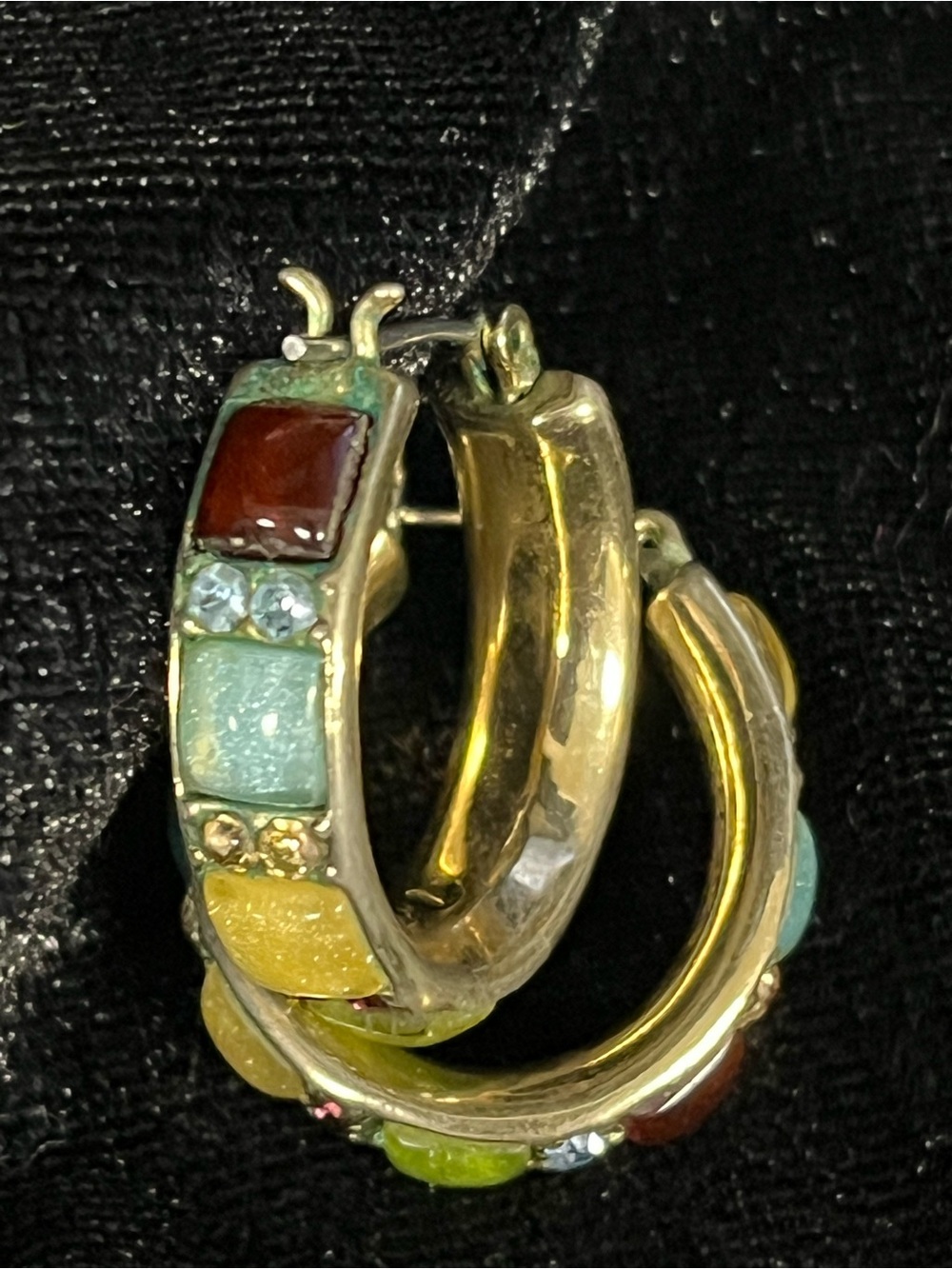 90’s Liz Claiborne Multicolor Enamel Hoop Earrings - Women Jewelry